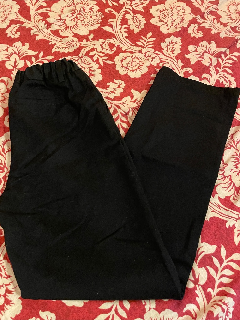French Toast Black Elastic-Waist Kids Pants